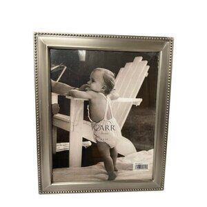 Carr‎ Beaded Silver Plated 8" x 10" Picture Frame